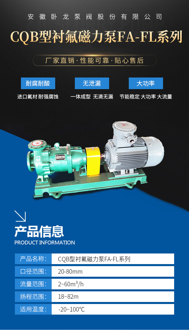CQB型衬氟磁力泵FA-FL系列(图2)
