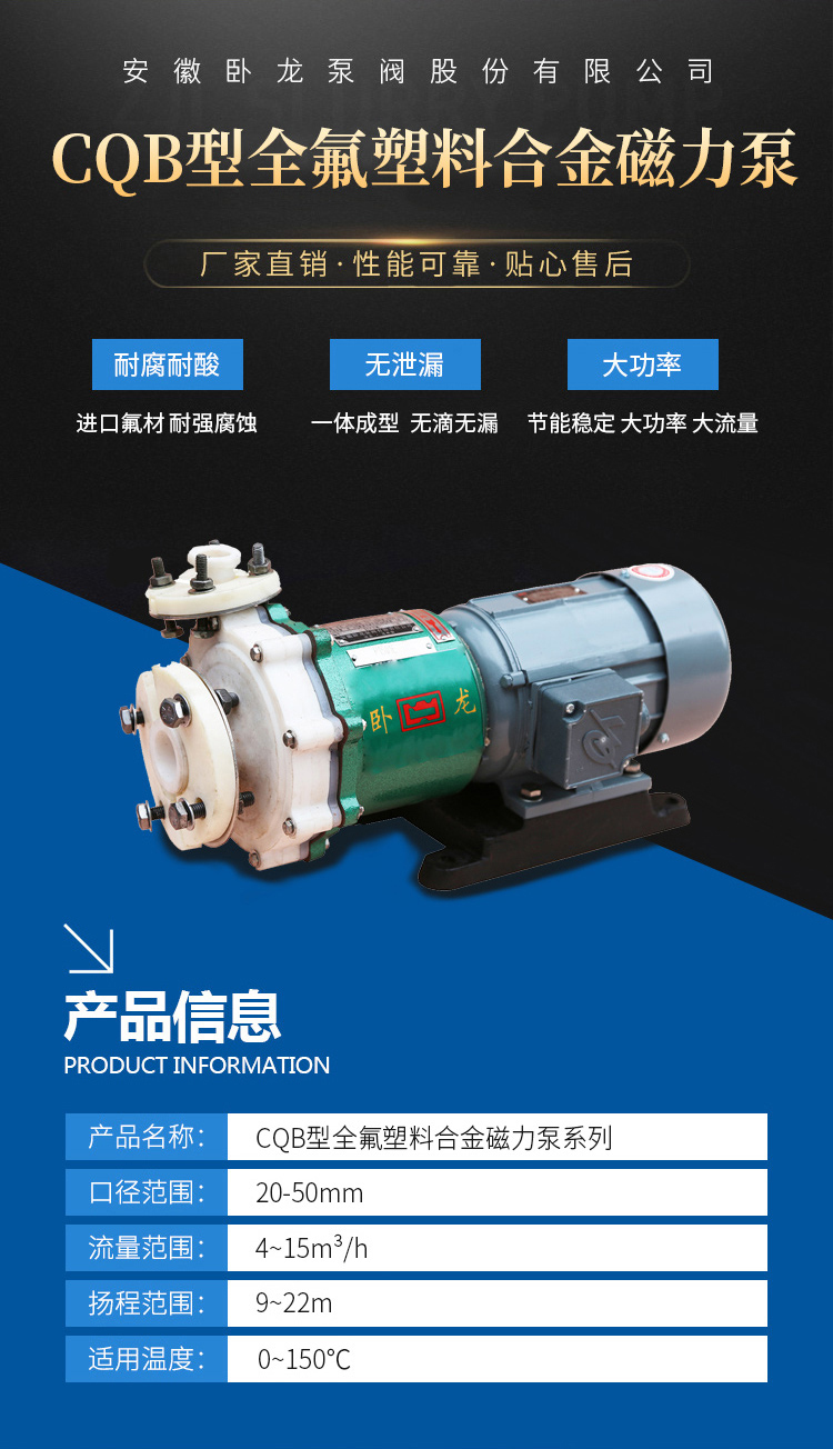 CQB型全氟塑料合金磁力泵(图2)