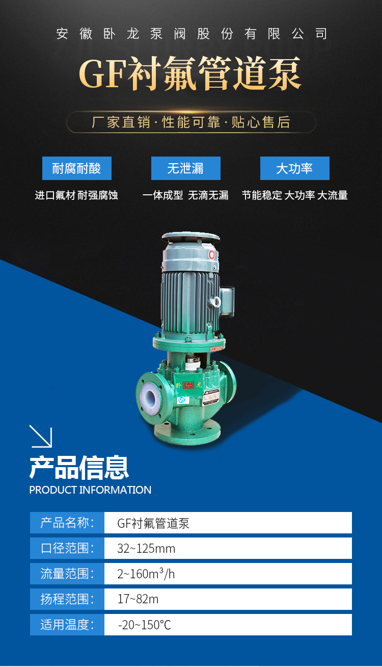 GF衬氟管道泵(图2) GF衬氟管道泵(图2)